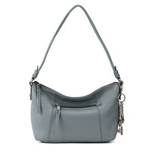 The Sak Dusty Blue Leather Sequoia Hobo Bag